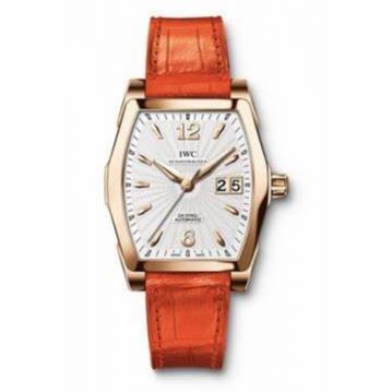 The 18k rose gold fake watches have orange straps.