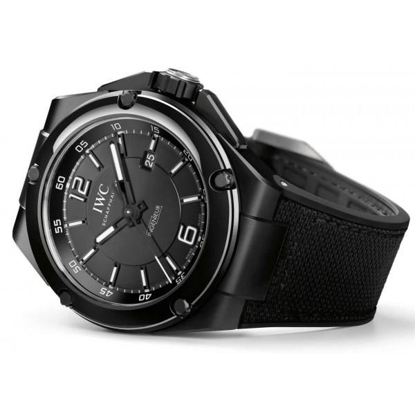 The titanium fake watches have black straps.
